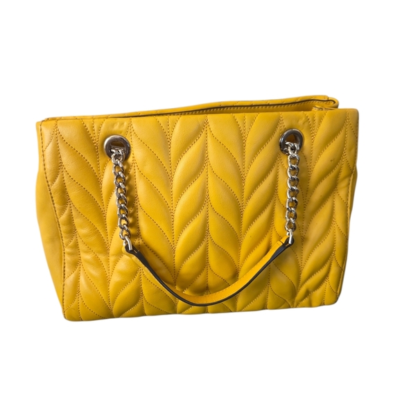 Kate Spade Quilted Yellow Chevron Tote Bag - Picture 3 of 15